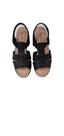 Sandália Usaflex AA1013 Anabela Conforto em Couro Preto Sandália Usaflex AA1013 Anabela Conforto em Couro Preto