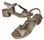 Sandália usaflex al20006 conforto em couro social dourado salto bloco Sandália usaflex al20006 conforto em couro social dourado salto bloco