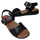 Sandália usaflex am15004 gel amortecedor anatômico couro preto