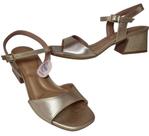 Sandália usaflex am22004 conforto salto médio em couro dourado Sandália usaflex am22004 conforto salto médio em couro dourado