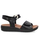 Sandalia usaflex anabela couro fechoflex ref ak0508 feminino