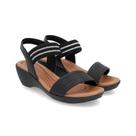 Sandália Usaflex Anabela Preta Couro Tira Elástico PA0100 Conforto e Estilo Sandália Usaflex Anabela Preta Couro Tira Elástico PA0100 Conforto e Estilo