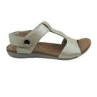 Sandália Usaflex Couro 2 em 1 Calce Fácil Off White 1880
