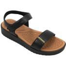 Sandália Usaflex Feminina Couro Flatform Papete MA10004 Cor:PretoTamanho:36