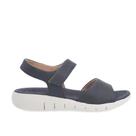Sandália Usaflex Plataforma Couro Azul Tira Larga Fecho-Flex Sandália Usaflex Plataforma Couro Azul Tira Larga Fecho-Flex
