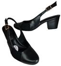 Sandália usaflex ud05006 conforto em couro preto para joanete