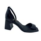 Sandália Verniz Piccadilly Salto Médio Bloco Preta 626056 - Preto 40