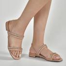 Sandália Via Marte Feminino Creme Ref:112-009 Sandália Via Marte Feminino Creme Ref:112-009