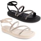 Sandália Via Uno Flatform Strass Brilhante Original 885002 Sandália Via Uno Flatform Strass Brilhante Original 885002