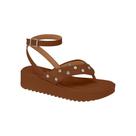 Sandália Vizzano Feminina Flatform Pedrarias Conforto Marrom Sandália Vizzano Feminina Flatform Pedrarias Conforto Marrom