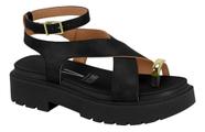 Sandália Vizzano Feminina Papete Flatform preto confortável