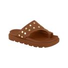 Sandália Vizzano Feminina Ring Toe Flatform Papete Mocca