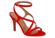 Sandalia Vizzano Feminina Salto Alto Com Tiras Finas Vermelho