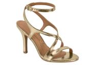Sandalia Vizzano Feminina Salto Fino Com Tiras Cruzadas Dourado Sandalia Vizzano Feminina Salto Fino Com Tiras Cruzadas Dourado