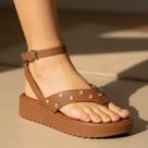 Sandália Vizzano Flatform Ajuste Tornozelo Macia 6492.320 Cor:CamelTamanho:34