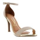 Sandália Vizzano Glitter Salto Alto Feminina - Dourado Sandália Vizzano Glitter Salto Alto Feminina - Dourado