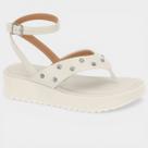 Sandália Vizzano Plataforma Amarração Tira Strass Feminina - Off White - 36