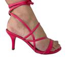 Sandalia Vizzano Salto Fino Amarração Pink e Preto Sandalia Vizzano Salto Fino Amarração Pink e Preto