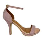Sandália Vizzano Salto Fino Baixo Brilho Ouro Rosado 6210.655 Sandália Vizzano Salto Fino Baixo Brilho Ouro Rosado 6210.655