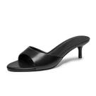 Sandálias de salto alto Athlefit Black Kitten para mulheres tamanho 8.5