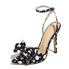Sandálias de salto alto OXNGDMDM femininas de bolinhas Stiletto Black 5