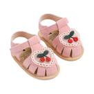 Sandálias De Verão Para Bebê Menina Com Sola De Tecido Cereja, Sapatos Para Recém-Nascidos Sandálias De Verão Para Bebê Menina Com Sola De Tecido Cereja, Sapatos Para Recém-Nascidos