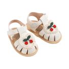 Sandálias De Verão Para Bebê Menina Com Sola De Tecido Cereja, Sapatos Para Recém-Nascidos Sandálias De Verão Para Bebê Menina Com Sola De Tecido Cereja, Sapatos Para Recém-Nascidos