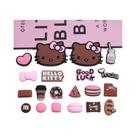 Sandálias De Verão Para Meninos E Meninas Com Decorações De Gato Marrom, Charms De Sapato Hello