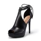 Sandálias Fashare femininas Peep Toe com salto plataforma e estiletes