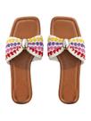 Sandálias femininas BEAUDRM Pearls Chain Flat Summer Crochet Sandálias femininas BEAUDRM Pearls Chain Flat Summer Crochet