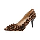 Sandálias Femininas De Moda Com Salto Alto De 85cm E Estampa De Leopardo Tamanho plus 44