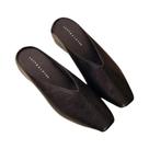 Sandálias Femininas De Verão Com Bico Quadrado E Sola Plana, Estilo Mule, Para Uso Externo Na Sandálias Femininas De Verão Com Bico Quadrado E Sola Plana, Estilo Mule, Para Uso Externo Na