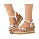 Sandálias Femininas De Verão Com Salto Alto Plataforma Anabela Grossa Estilo Boca De Peixe Trançada Sandálias Femininas De Verão Com Salto Alto Plataforma Anabela Grossa Estilo Boca De Peixe Trançada
