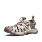 Sandálias femininas KEEN Whisper com bico fechado em taupe/coral, tamanho 10