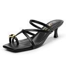 Sandálias Kitten Heels Athlefit pretas para mulheres tamanho 9,5