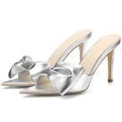 Sandálias Manoloshow Stiletto High Heel Femininas Prateadas Tamanho 9