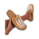 Sandálias Masculinas Slip-On Com Estampa De Esqueleto, Estilo Casual Com Fivela E Tira, Modelo Baixo