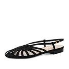 Sandálias MICIFA Black Slingback Flat para mulheres com bico quadrado