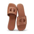 Sandálias planas Athlefit Brown femininas quadradas, biqueira aberta, tamanho 11