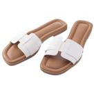 Sandálias planas Stratuxx Kaze femininas Flat Slide brancas, pretas, marrons