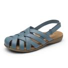 Sandálias Rihero Summer, bico fechado, couro azul, mulheres 39