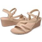 Sandálias SHIBEVER Wedge para mulheres, de baixa plataforma, nude, tamanho 35 Sandálias SHIBEVER Wedge para mulheres, de baixa plataforma, nude, tamanho 35