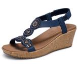 Sandálias Skechers Beverlee Date Glam femininas azul marinho Sandálias Skechers Beverlee Date Glam femininas azul marinho