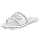 Sandálias Slide Juicy Couture Rhinestone Sparkle Yves Silver