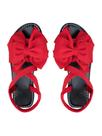 Sandálias SweatyRocks Bow Crisscross Open Toe Flat Red para mulheres