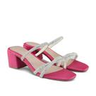 SandaliaTamanco Salto Bloco Com Strass
