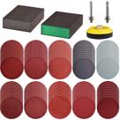 Sanding Discs Pad Tshya 100 unidades de 3 polegadas com kit de blocos de esponja