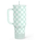 SANDJEST Vaso Isotérmico Cuadrillé de Acero Inoxidable de 40oz con Asa