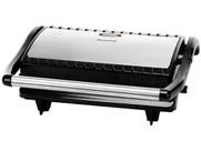 Sanduicheira e Grill Elétrica 800W Lanches Dupla Antiaderente Grelhados 220V Amvox Ams 800 Inox