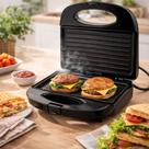 Sanduicheira Elétrica 2 em 1 Grill e Tostador Antiadherente 110V Portátil